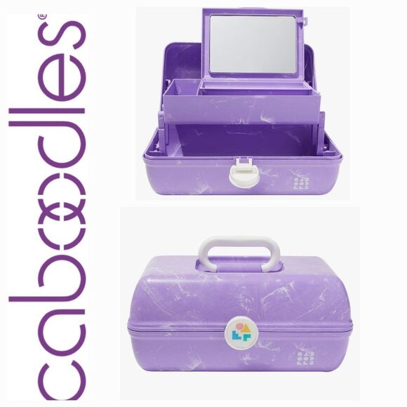 Caboodles  On-The-Go Girl Travel Cosmetic Organizer- Purple Marble - Picture 1 of 11